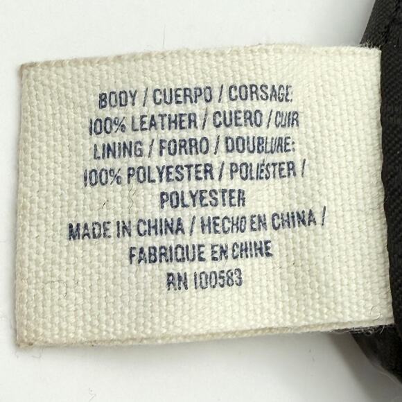 Tommy Bahama Black Leather Crossbody Bag Gold Zip Early 2000s Adjustable Strap - Picture 12 of 16